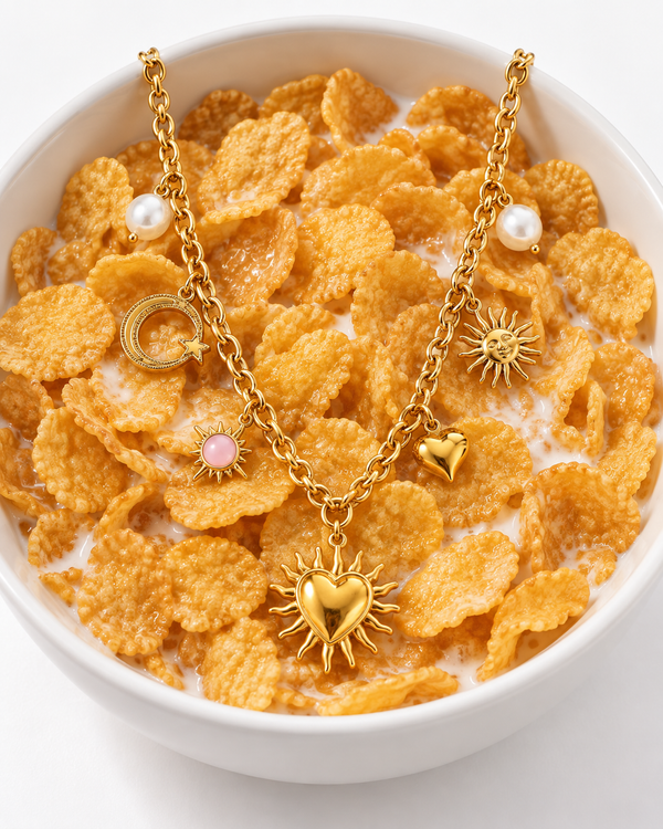 Collier Solène – Breloques Soleil et cœur