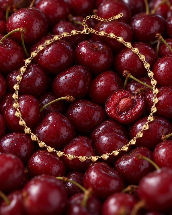 Collier Coralie – Maille cœurs