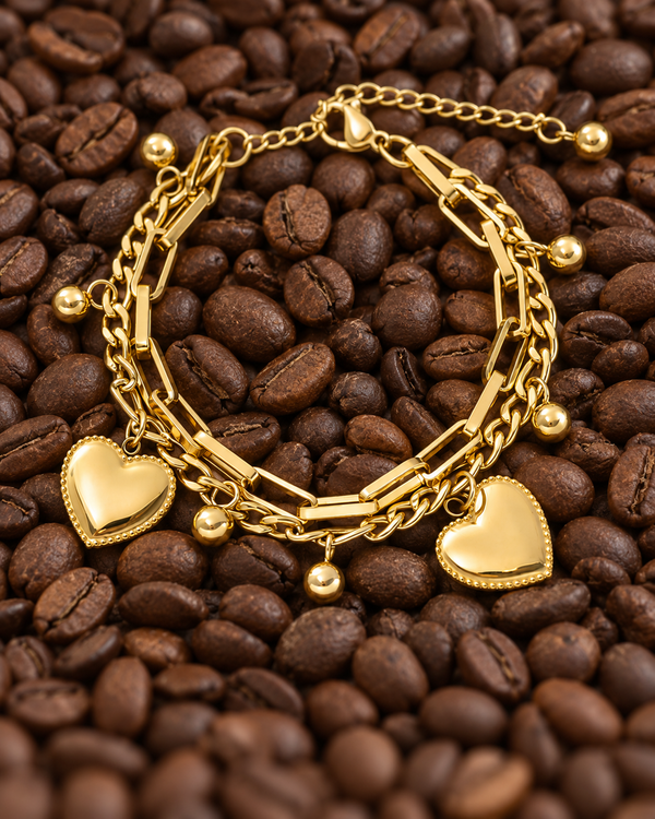 Bracelet Colette – Double rang cœurs