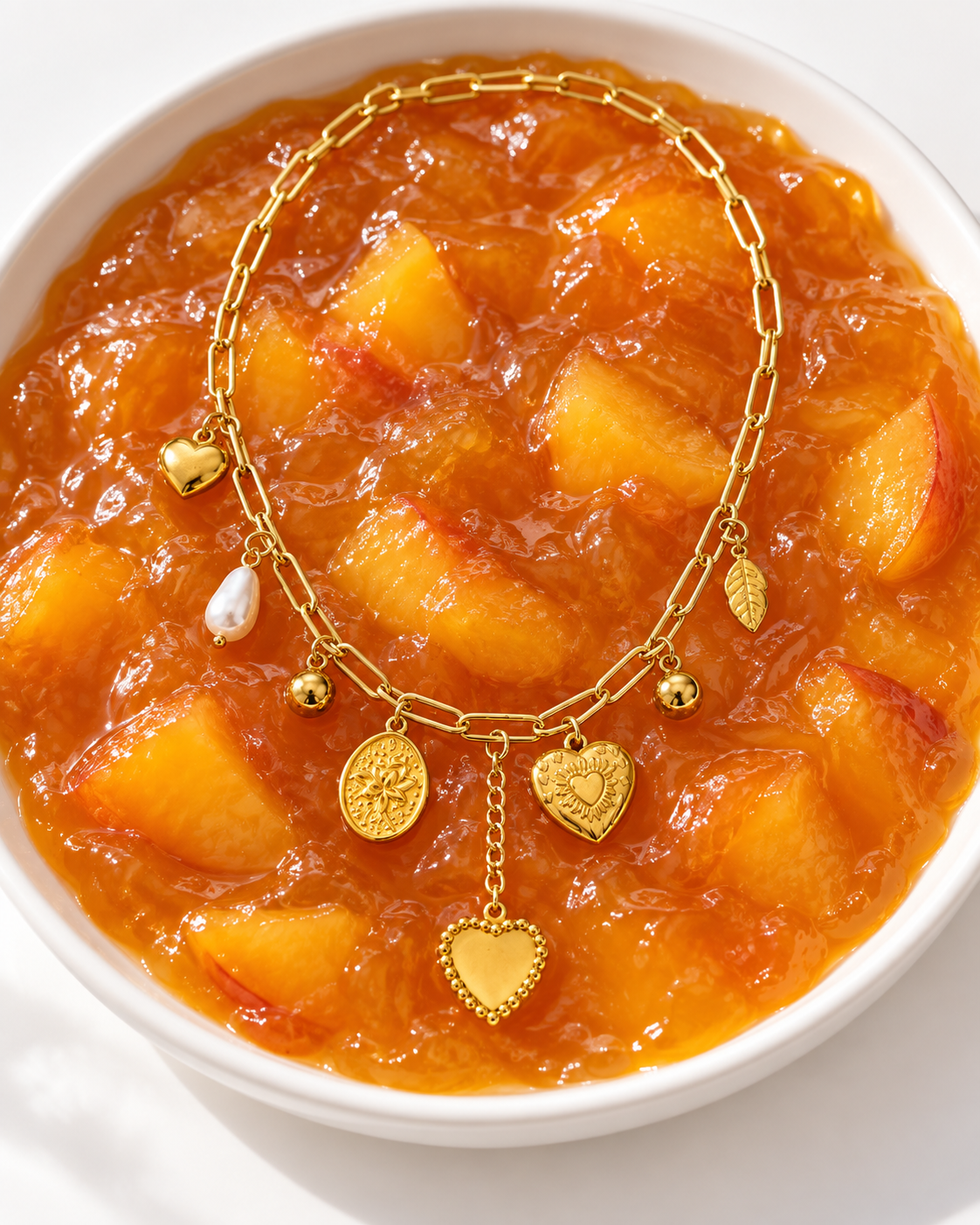 Bracelet Rose – Breloques cœurs et perle