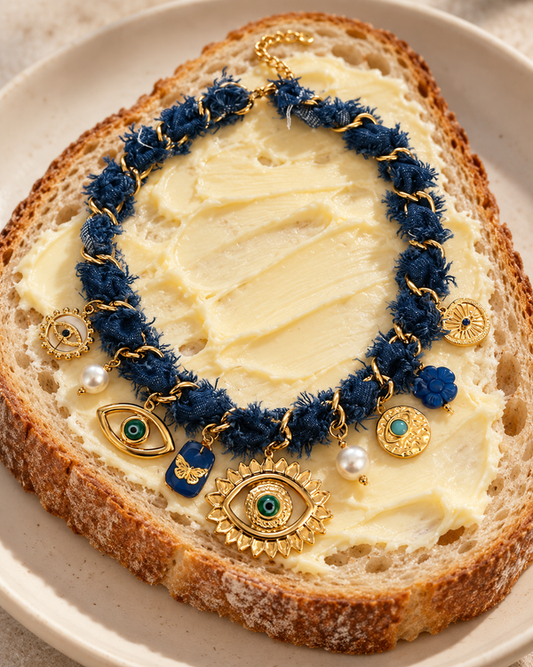 Collier Jeanne – Denim Œil protecteur
