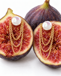 Boucles d’oreilles Margot – Perle et chaînes