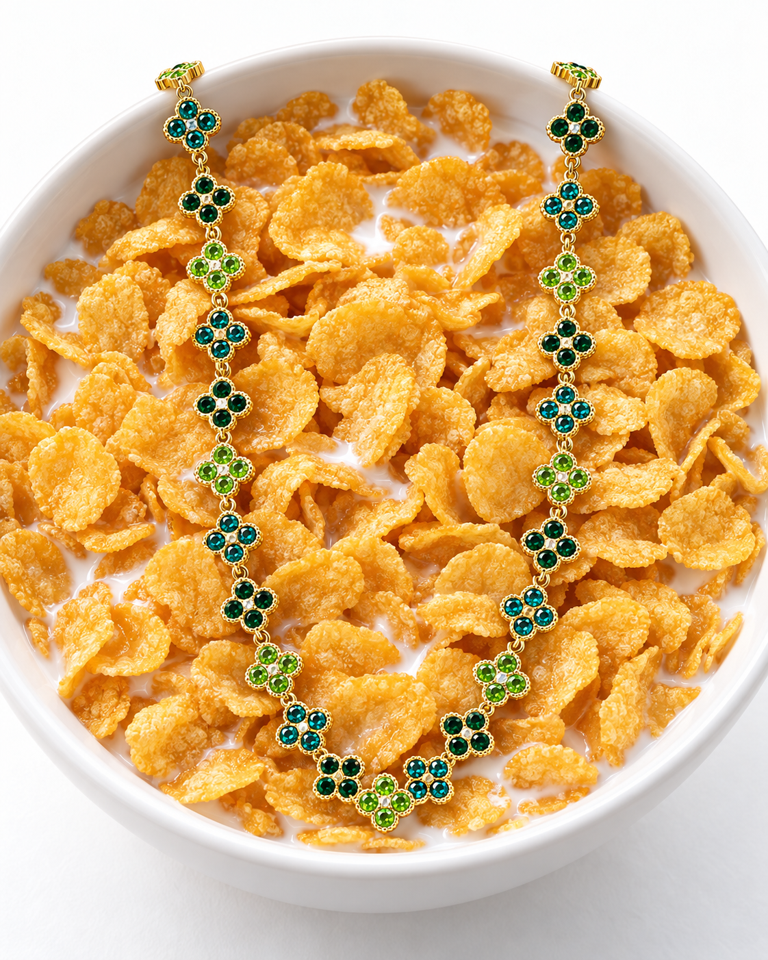 Collier Jade – Trèfles émeraude