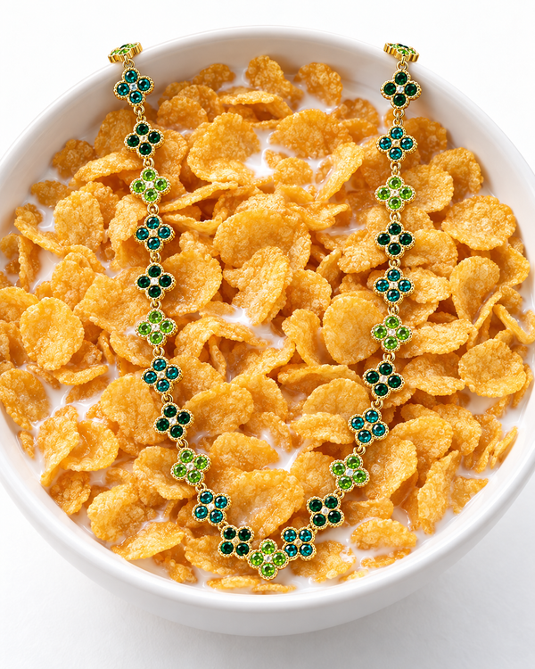 Collier Jade – Trèfles émeraude