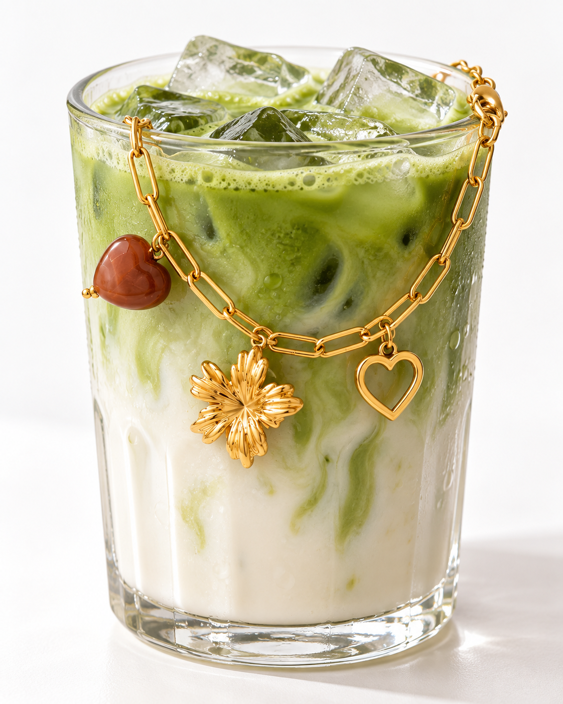 Bracelet Hortense – Breloques Fleur et cœur
